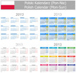 2013 Polish Mix Calendar Mon-Sun on white background