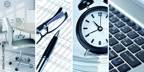 Photo: Office and Business Concept Collage Office and Business Concept Collage