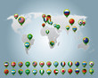 Country flags 3D pins