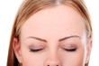 closed woman eyes closeup