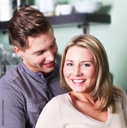 Photo: Happy Couple at Home Happy Couple at Home