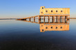 Old historic life-guard bulding in Fuseta, at Ria Formosa conser