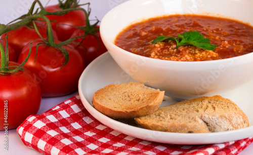 Photo: Tomato soup with couscous Tomato soup with couscous
