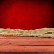 red wall of christmas time