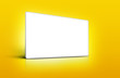 Panneau de présentation blanc sur fond jaune