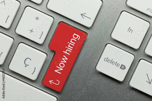 Photo: Now hiring keyboard key Now hiring keyboard key