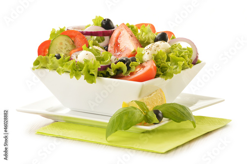 Photo: Composition with vegetable salad bowl Composition with vegetable salad bowl