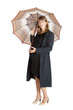 A pregnant woman (9 months) with umbrella