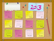 Vector: 2013 calendar - week starts on Sunday - cork board with notes 2013 calendar - week starts on Sunday - cork board with notes