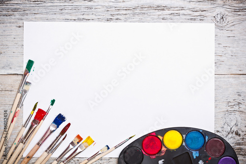 Photo: Used watercolor paints set Used watercolor paints set
