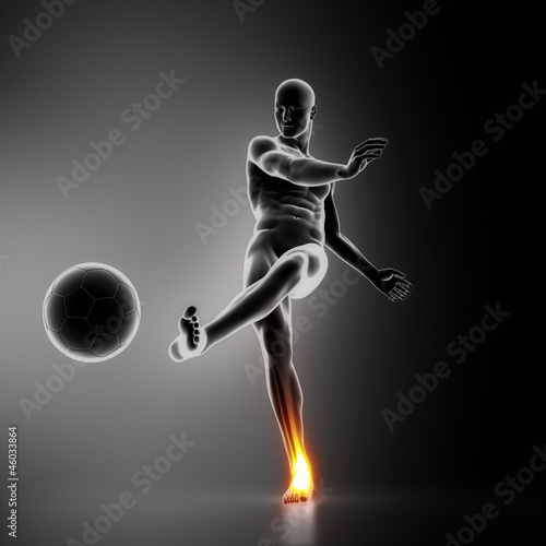 Illustration: Soccer player ankle joint injury Soccer player ankle joint injury