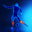 Strained calf muscle concept in x-ray
