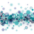 Blue geometrical background with hexagons over white. Eps10