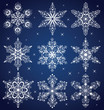 Nine snowflakes.