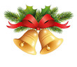Weihnachtsglocken mit Tannen/Mistel-zweige u. Schleife