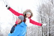 Winter fun couple