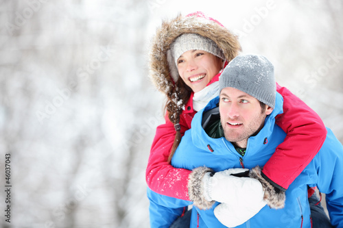 Photo: Happy winter travel couple Happy winter travel couple