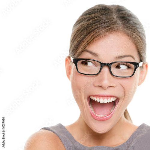 Photo: Excited woman looking Excited woman looking