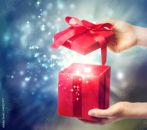 Photo: Red Holiday Gift Box Red Holiday Gift Box