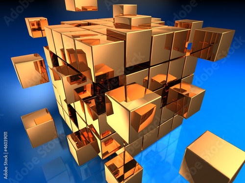 Illustration: Golden cube Golden cube