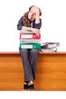 Busy woman at workplace