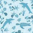 Vector: Seamless background with marine life Seamless background with marine life