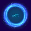 Abstract blue glowing circle