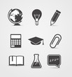 Abstract style icons set. Education