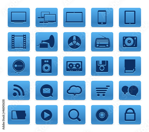 Vector: Modern Social media buttons collection isolated on white Modern Social media buttons collection isolated on white