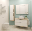 Modern bathroom interior.