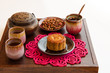 Chinese Moon Cake with rose tea.