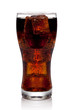 Cola glass with ice cubes