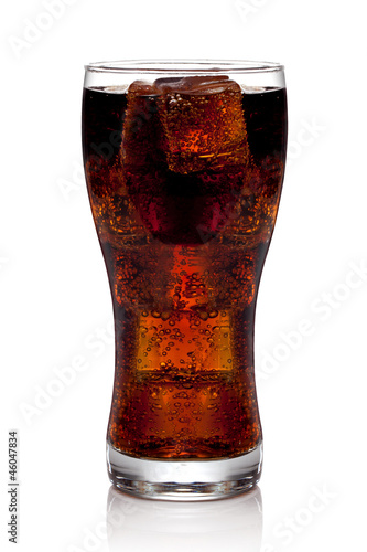 Photo: Cola glass with ice cubes Cola glass with ice cubes