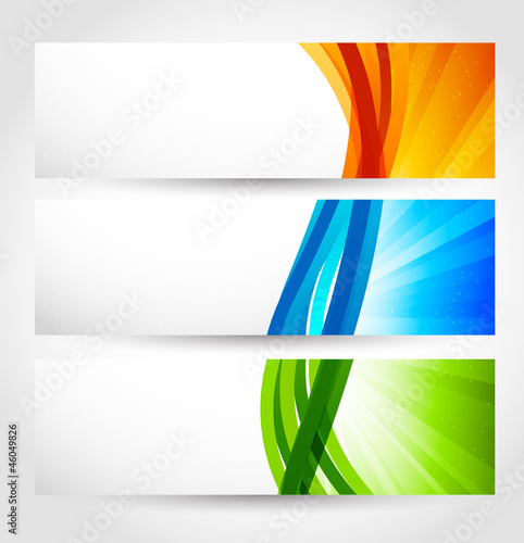 Vector: Set of banners with rays Set of banners with rays