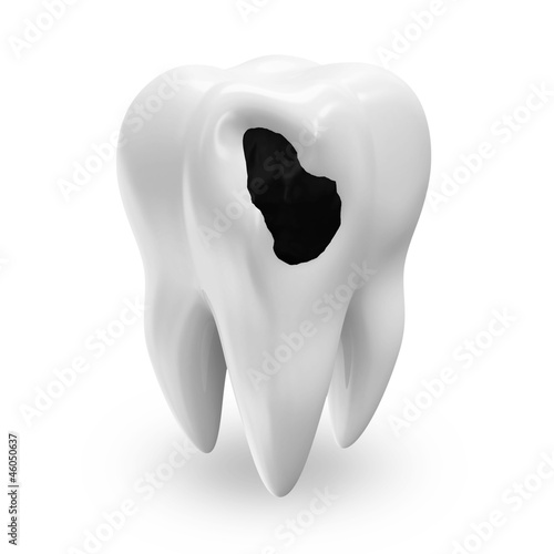 Illustration: Illness Tooth isolated on white background Illness Tooth isolated on white background
