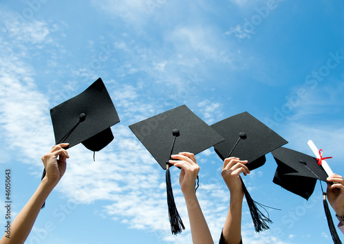 Photo: throwing graduation hats throwing graduation hats