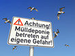 Illustration: Schild Mülldeponie Schild Mülldeponie