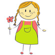 Illustration: bonhomme fille fleur bonhomme fille fleur