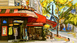 Street in paris - illustration