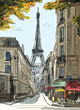 Street in paris - illustration