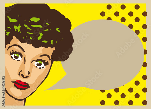 Illustration: Vintage Retro Clip Art Woman Advertisement Pop Art Girl Talking Vintage Retro Clip Art Woman Advertisement Pop Art Girl Talking