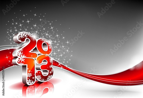Vector: Vector Happy New Year design with shiny 2013 text. Vector Happy New Year design with shiny 2013 text.
