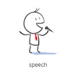 Businessman Talking On Microphone