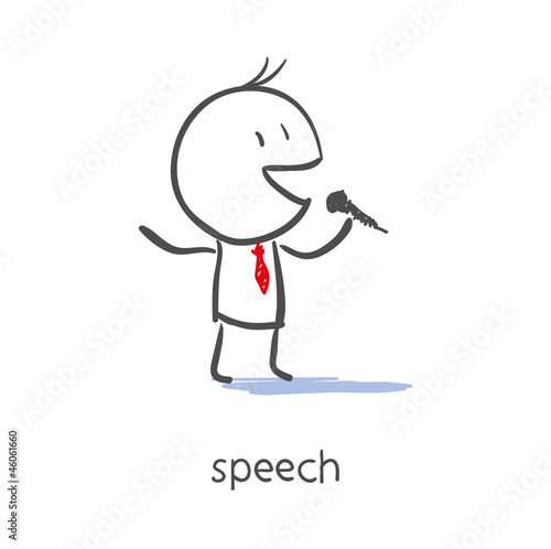 Vector: Businessman Talking On Microphone Businessman Talking On Microphone