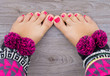 Womens legs with pedicure