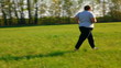 Video: sport - overweight woman running on green meadow sport - overweight woman running on green meadow