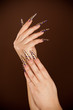 Hands with long fingernail and beautiful manicure