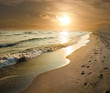 Golden Sunset On The Sea Shore