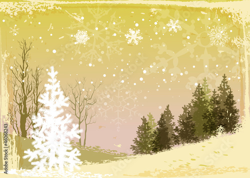Vector: Forest grunge background Forest grunge background