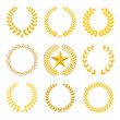 golden laurel wreaths